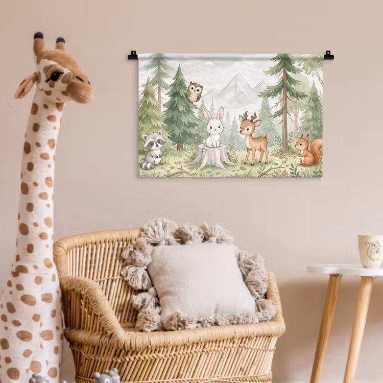 Wandkleed - Bos - Dieren - Groen — 5