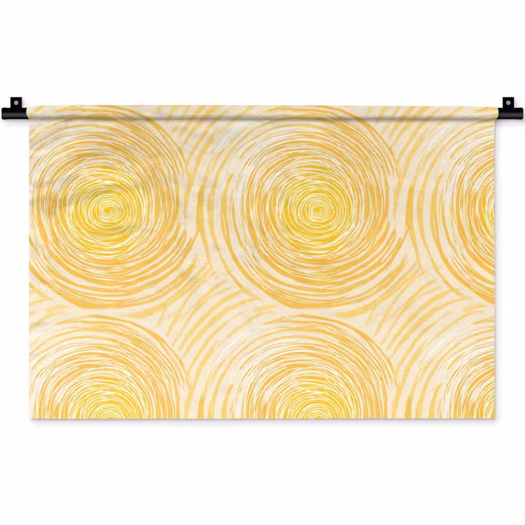 Wandkleed - Cirkels - Abstract - Artistiek - Geel — 1