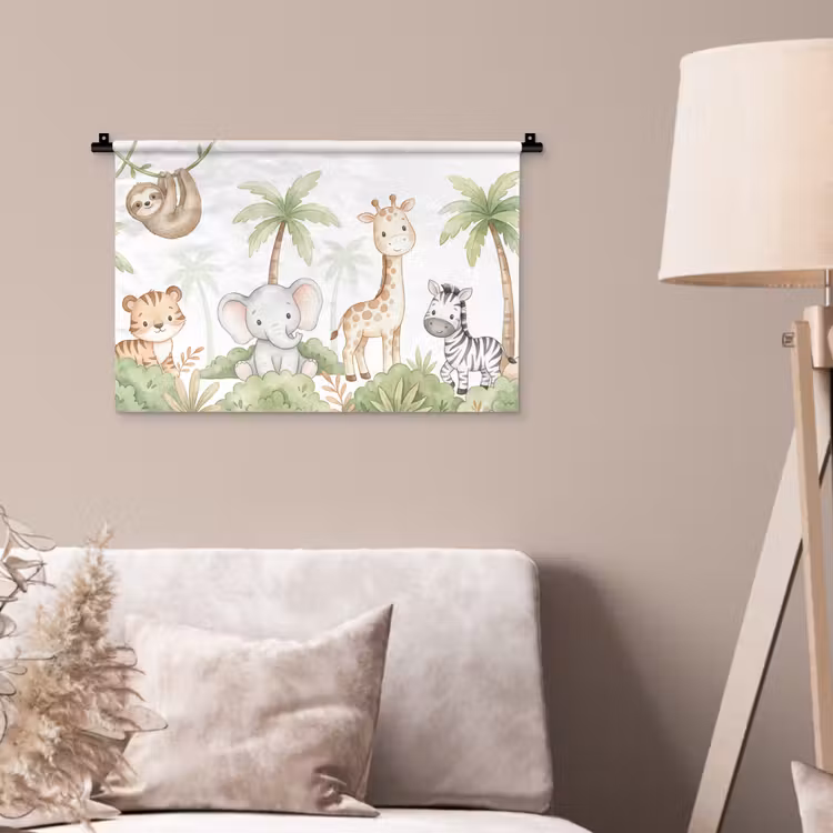 Wandkleed - Dieren - Jungle - Pastel — 2