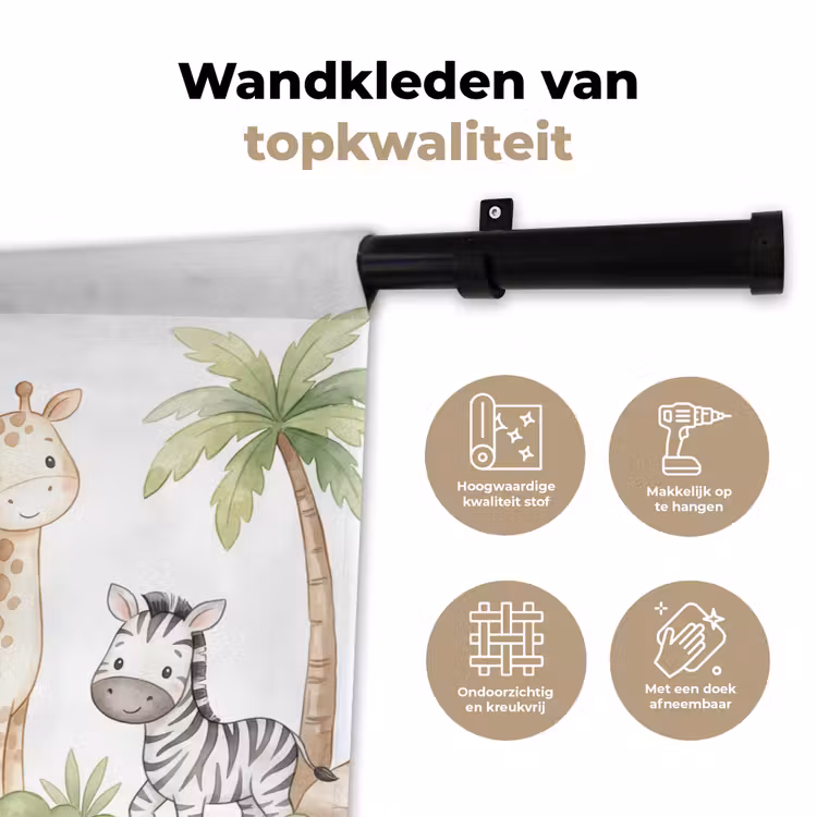Wandkleed - Dieren - Jungle - Pastel — 3