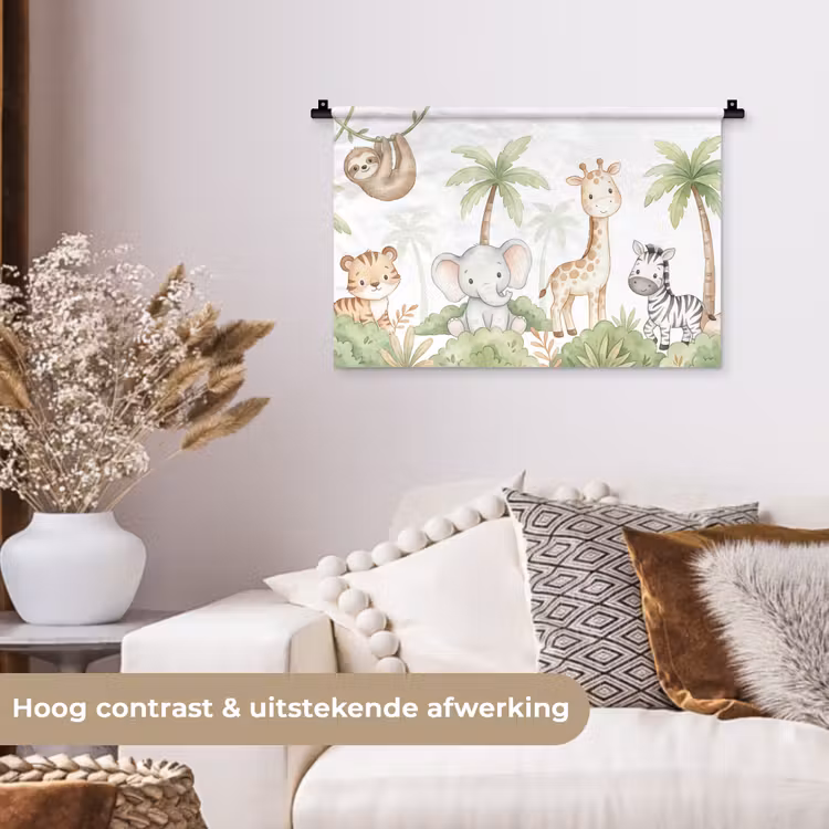 Wandkleed - Dieren - Jungle - Pastel — 4