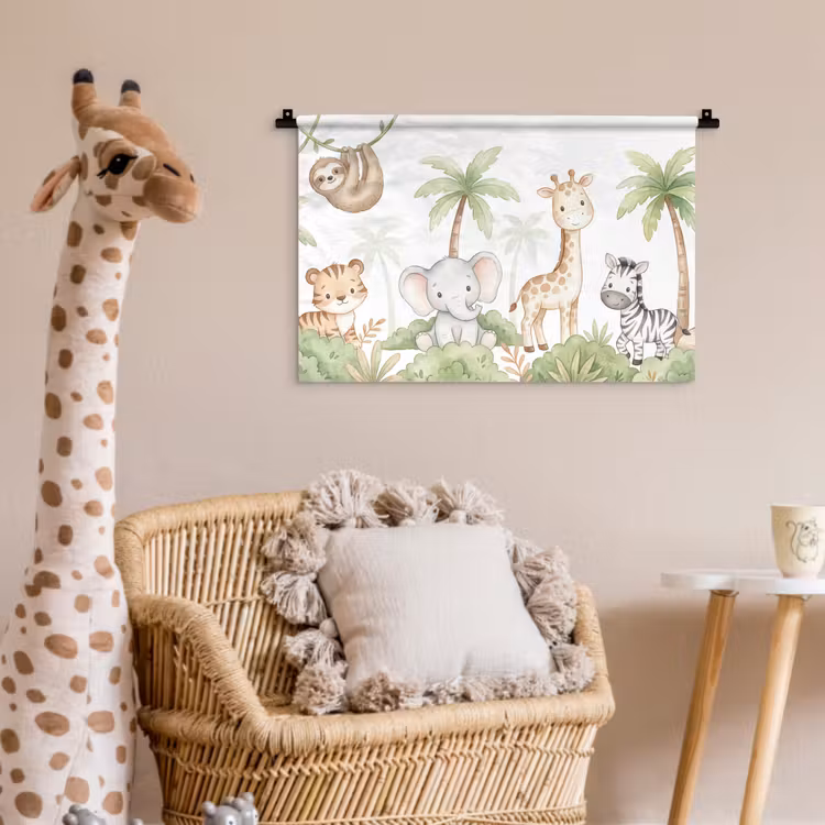 Wandkleed - Dieren - Jungle - Pastel — 5