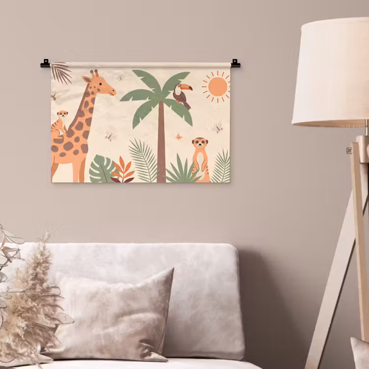 Wandkleed - Dieren - Tropisch - Safari - Kleurrijk — 2