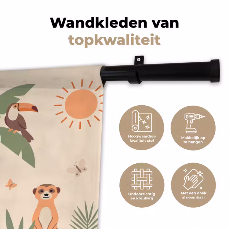 Wandkleed - Dieren - Tropisch - Safari - Kleurrijk — 3