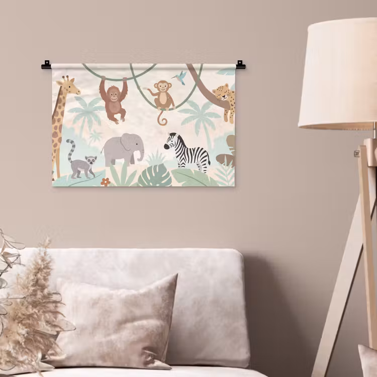 Wandkleed - Jungle - Dieren - Groen — 2