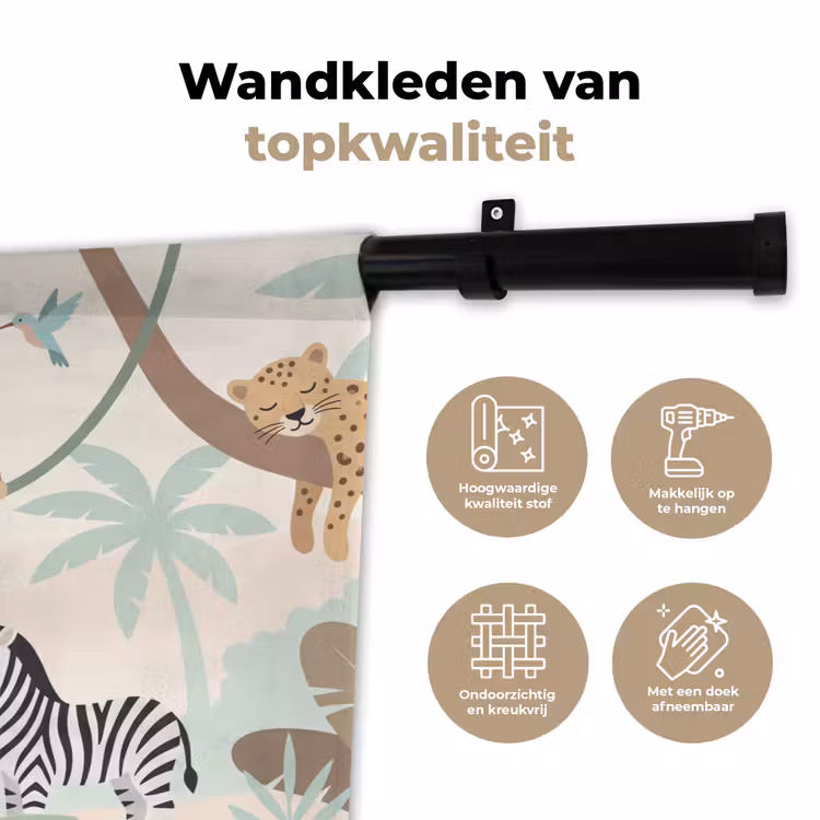 Wandkleed - Jungle - Dieren - Groen — 3