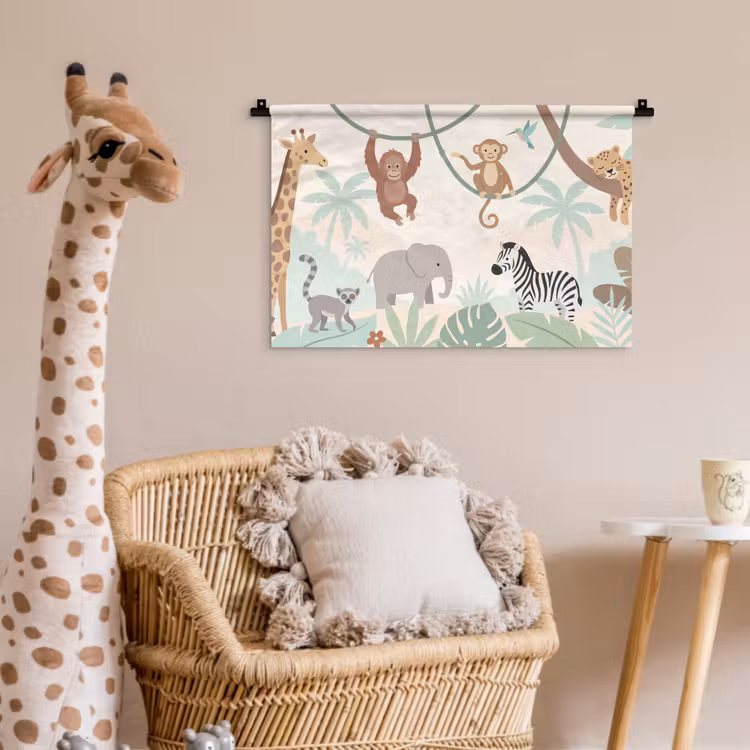 Wandkleed - Jungle - Dieren - Groen — 5