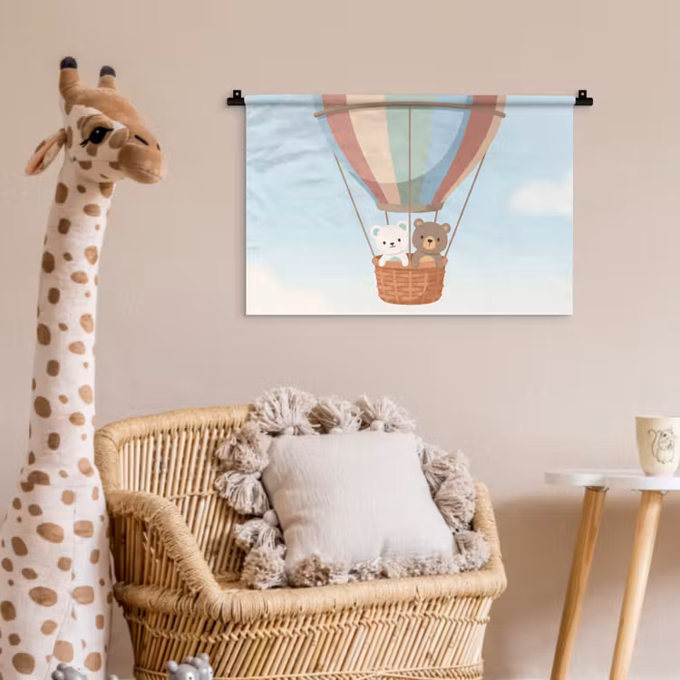 Wandkleed - Luchtballon - Beren - Pastel — 5