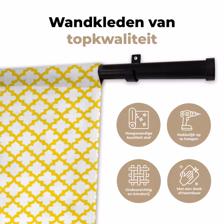 Wandkleed - Patroon - Geometrisch - Klassiek - Geel — 3