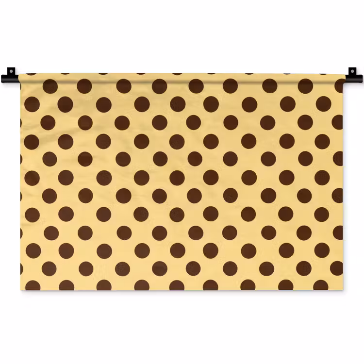 Wandkleed - Polka Dot - Stippen - Retro - Geel - Bruin — 1