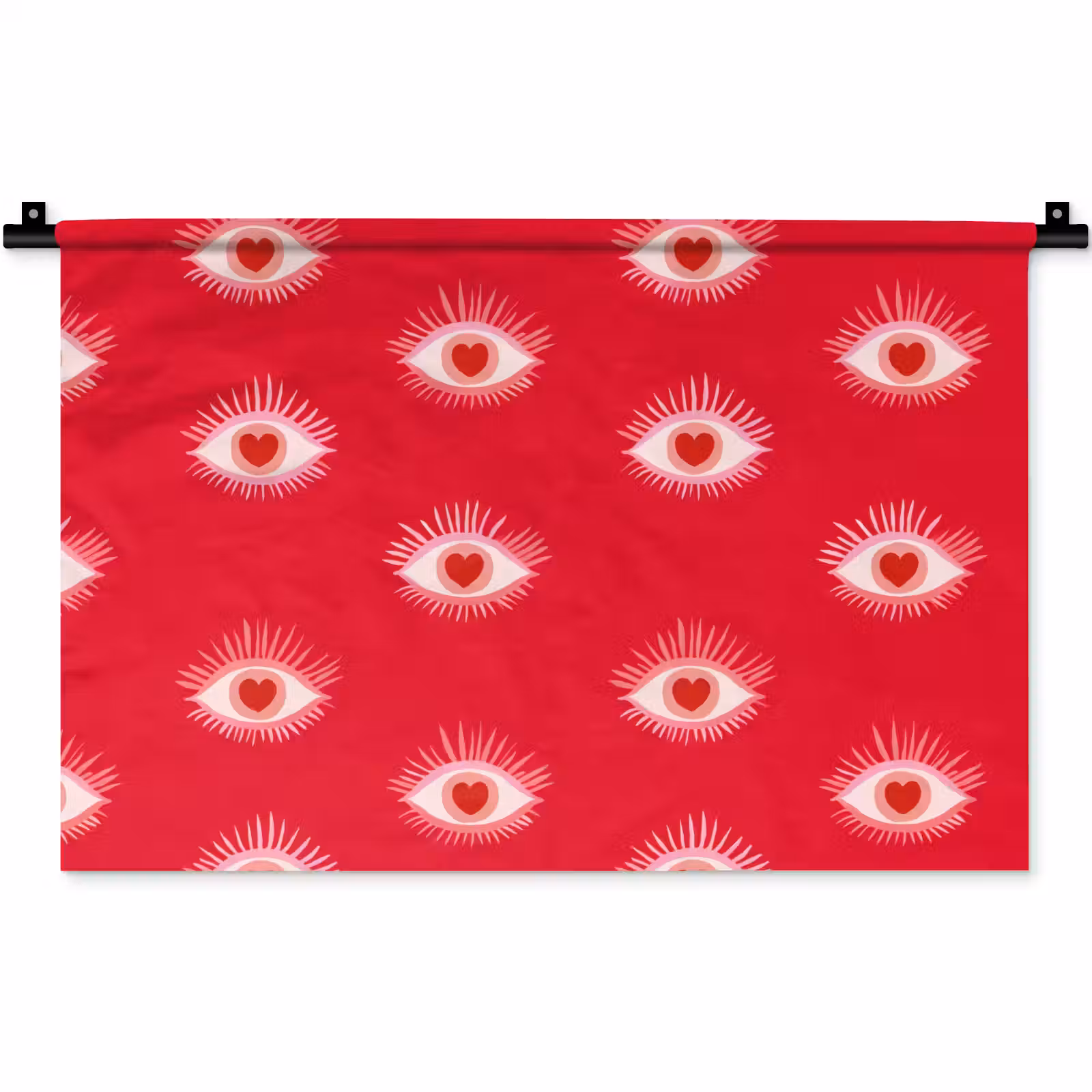 Wandkleed - Ogen - Hart - Abstract - Rood - Roze — 1