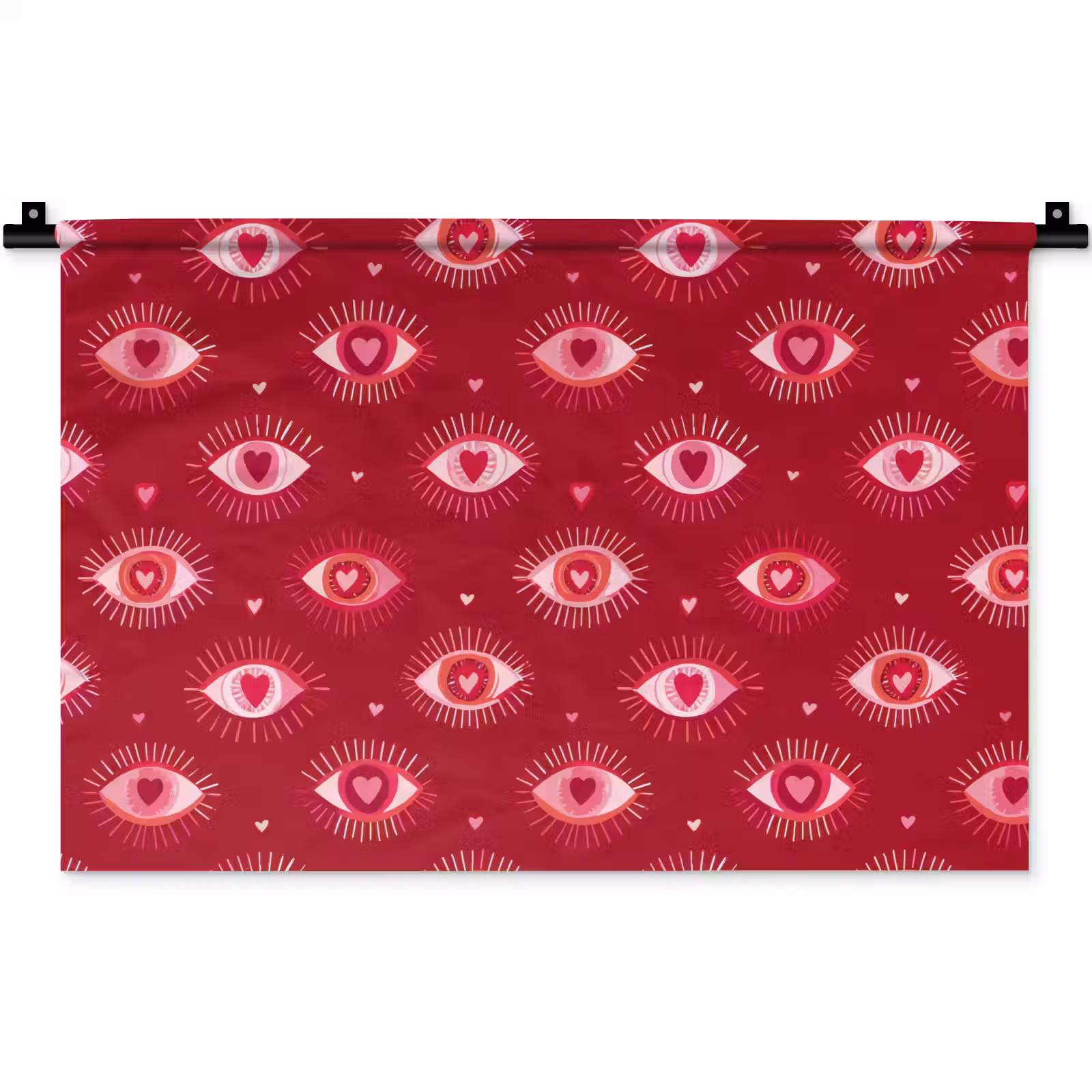 Wandkleed - Ogen - Patroon - Roze - Donkerrood — 1