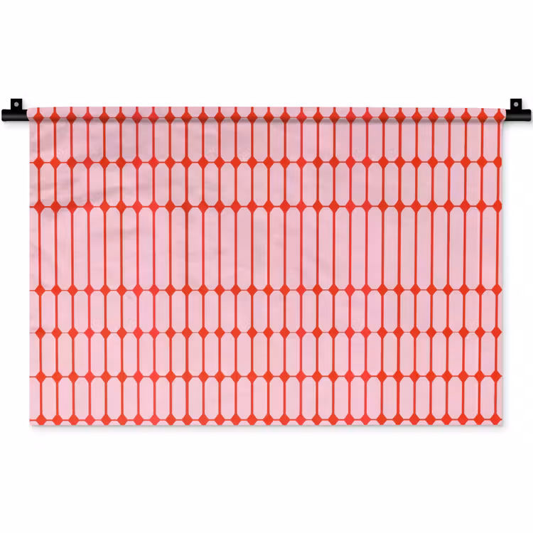 Wandkleed - Geometrisch - Minimalistisch - Rood - Roze — 1