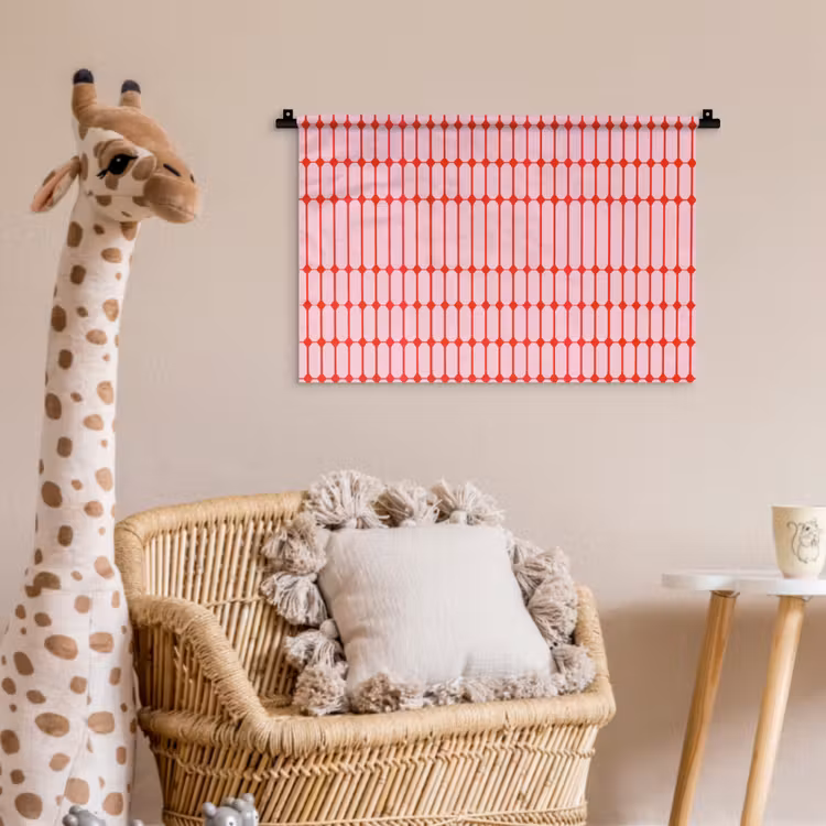 Wandkleed - Geometrisch - Minimalistisch - Rood - Roze — 5