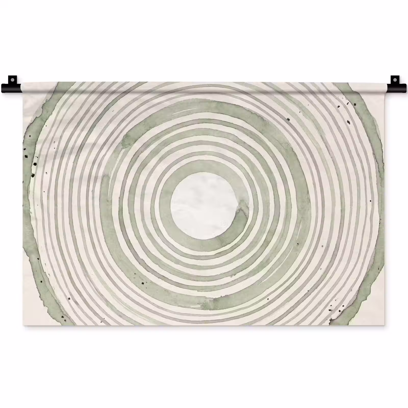 Wandkleed - Abstractie - Cirkels - Waterverf - Groen - Modern — 1