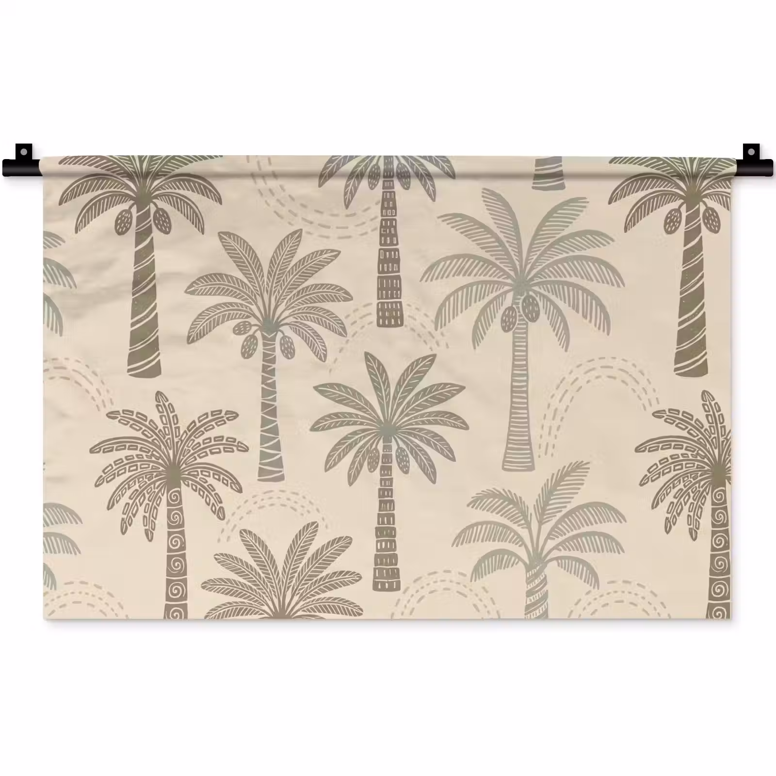Wandkleed - Palmbomen - Patroon - Tropisch - Beige — 1