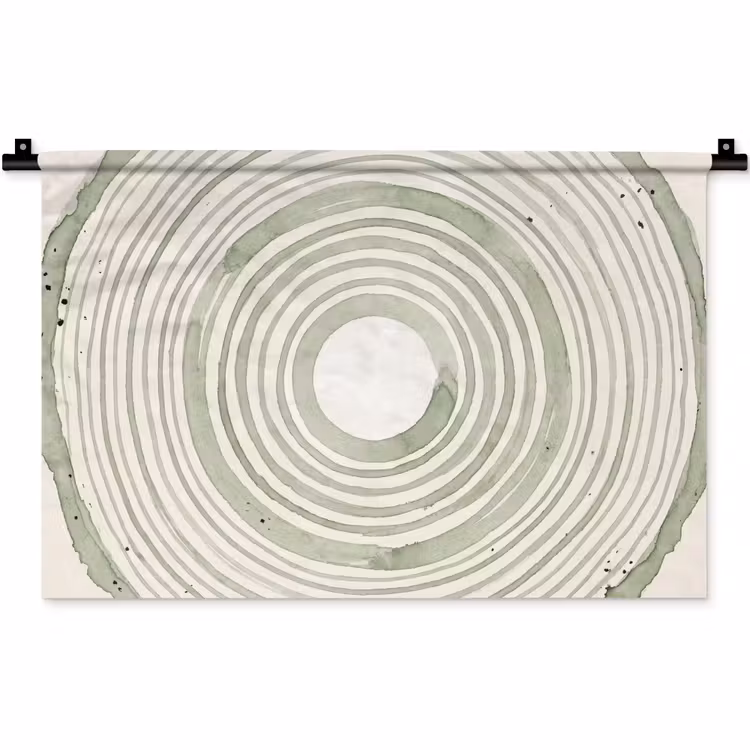 Wandkleed - Abstractie - Cirkels - Waterverf - Groen - Modern — 1
