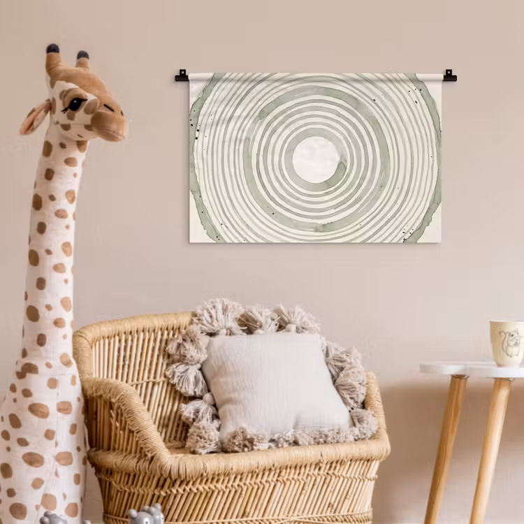 Wandkleed - Abstractie - Cirkels - Waterverf - Groen - Modern — 5