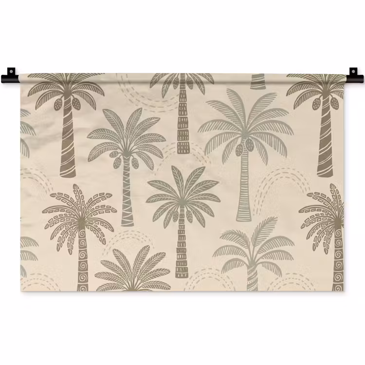 Wandkleed - Palmbomen - Patroon - Tropisch - Beige — 1