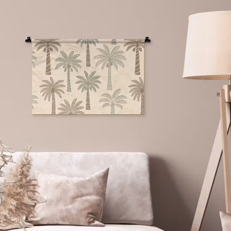 Wandkleed - Palmbomen - Patroon - Tropisch - Beige — 2