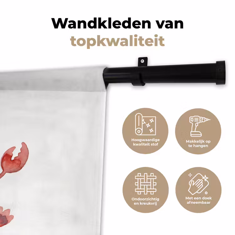 Wandkleed - Dier - Dans - Liefde - Waterverf - Rood — 3
