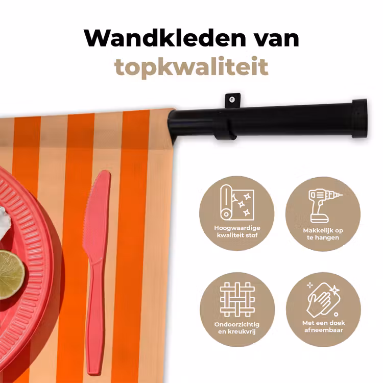 Wandkleed - Eten - Oester - Zeevruchten - Oranje - Modern — 3