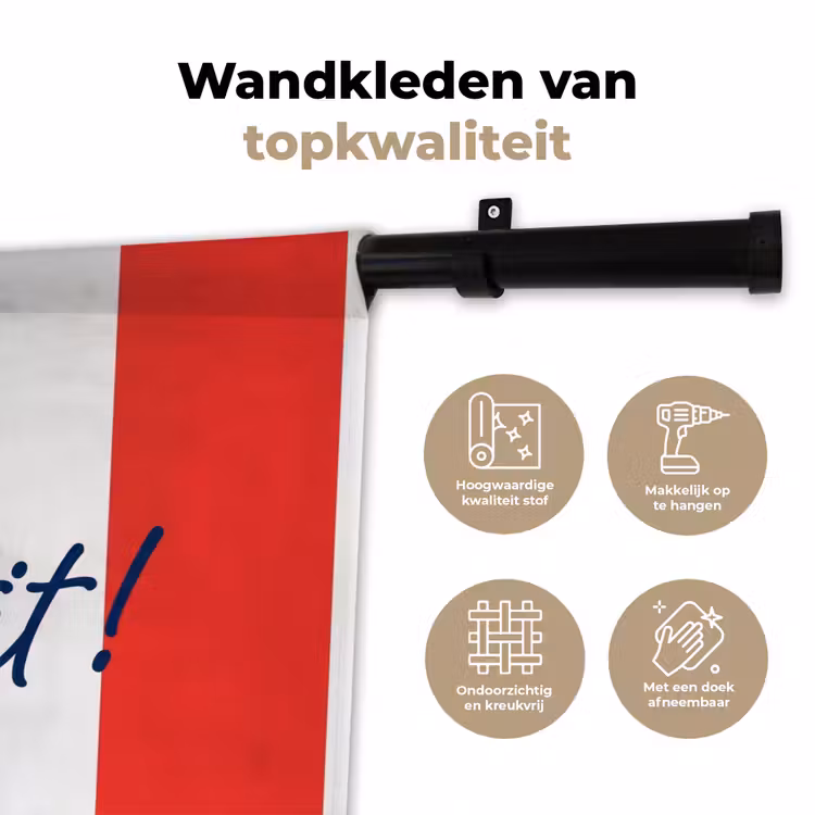 Wandkleed - Eten - Spreuk - Keuken - Grafisch - Rood-Wit — 3