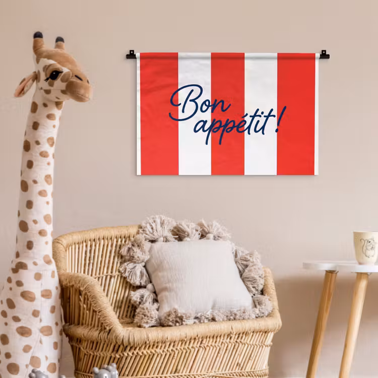 Wandkleed - Eten - Spreuk - Keuken - Grafisch - Rood-Wit — 5