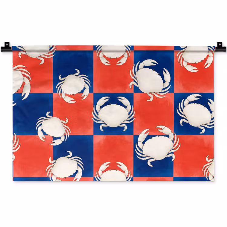Wandkleed - Patroon - Zeeleven - Rood - Blauw - Abstract — 1