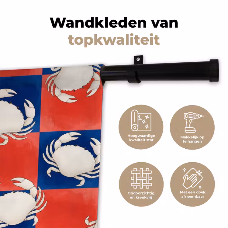 Wandkleed - Patroon - Zeeleven - Rood - Blauw - Abstract — 3