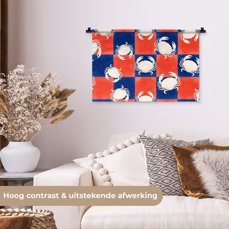 Wandkleed - Patroon - Zeeleven - Rood - Blauw - Abstract — 4