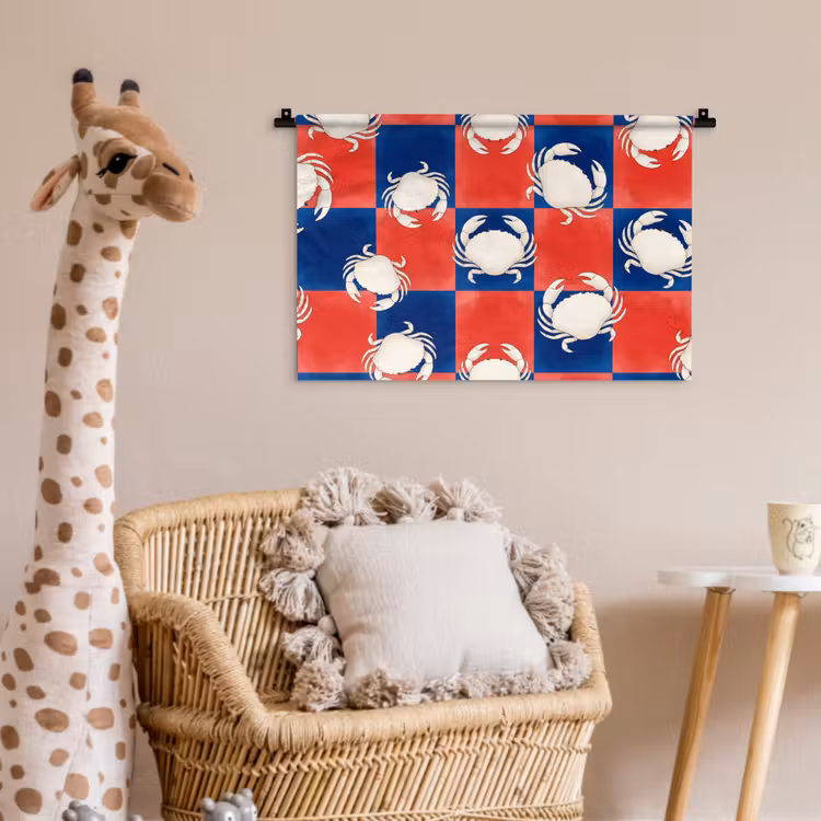 Wandkleed - Patroon - Zeeleven - Rood - Blauw - Abstract — 5