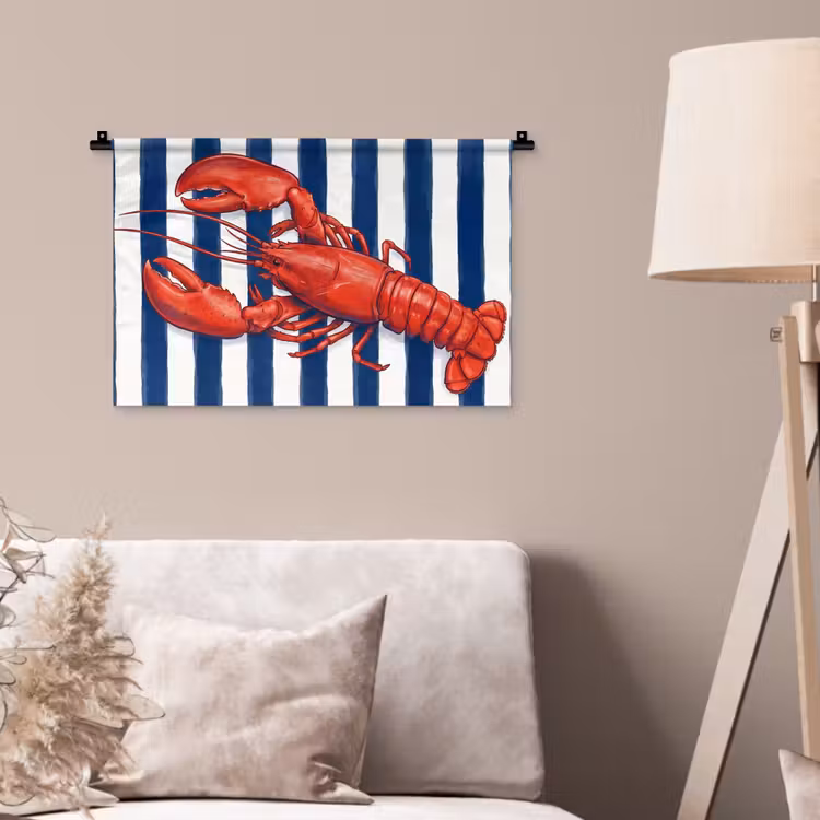 Wandkleed - Schaaldier - Kreeft - Marine - Illustratie - Rood — 2