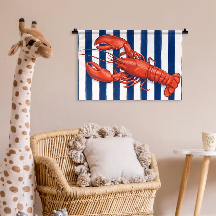 Wandkleed - Schaaldier - Kreeft - Marine - Illustratie - Rood — 5
