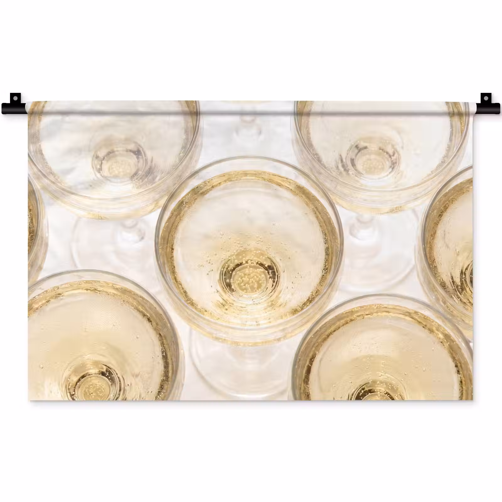 Wandkleed - Drank - Glazen - Feest - Goud — 1