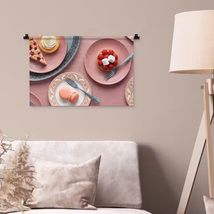 Wandkleed - Dessert - Taart - Gebak - Zoet - Roze — 2
