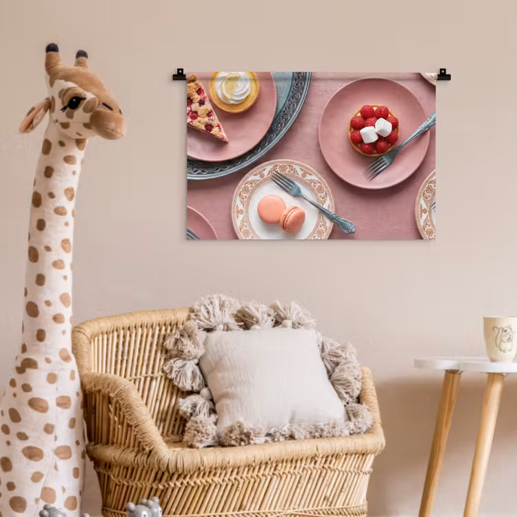 Wandkleed - Dessert - Taart - Gebak - Zoet - Roze — 5