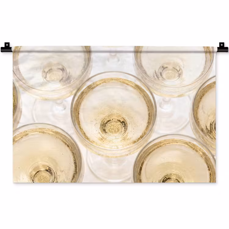 Wandkleed - Drank - Glazen - Feest - Goud — 1