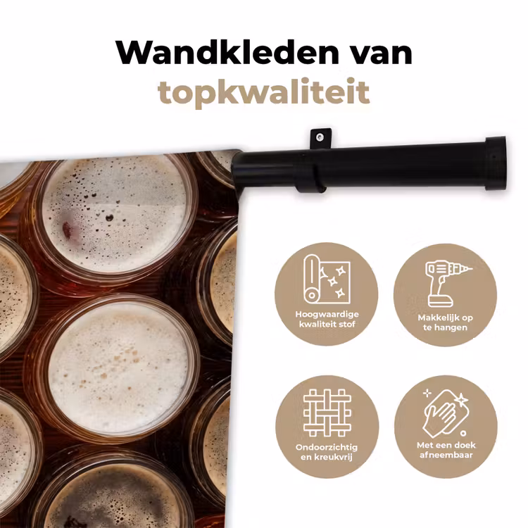 Wandkleed - Eten - Glazen - Drank - Patroon - Bruin — 3