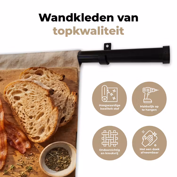 Wandkleed - Eten - Ontbijt - Hout - Rustiek - Geel — 3