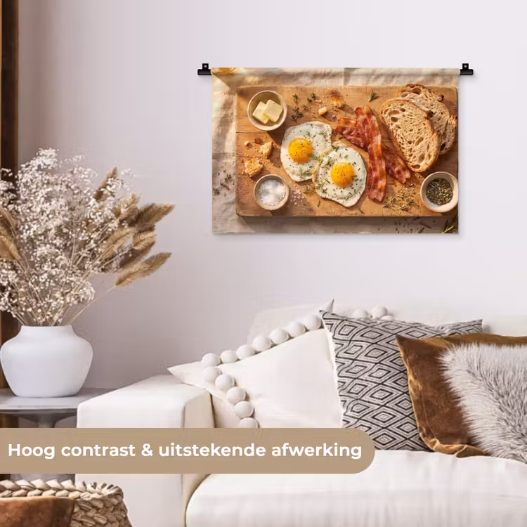 Wandkleed - Eten - Ontbijt - Hout - Rustiek - Geel — 4