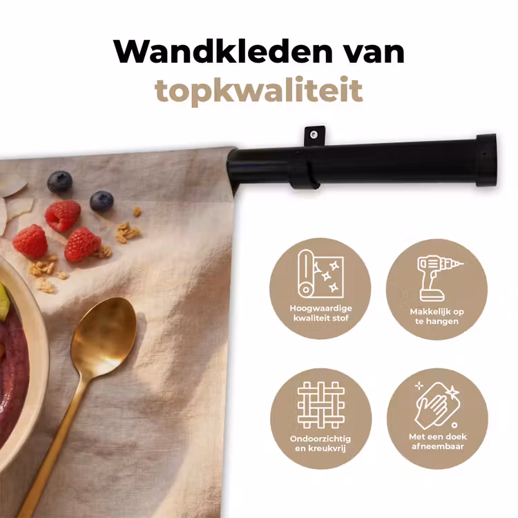 Wandkleed - Eten - Ontbijtkom - Fruit - Gezond - Kleurrijk — 3