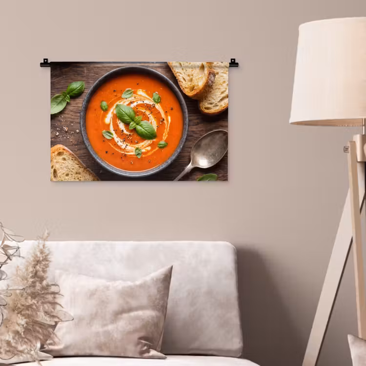 Wandkleed - Eten - Soep - Basilicum - Rustiek - Rood — 2