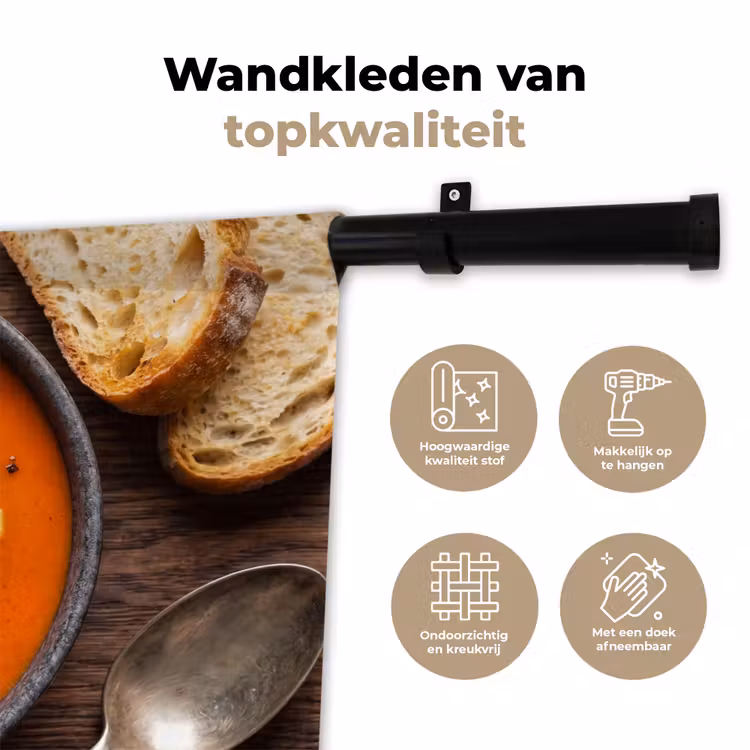 Wandkleed - Eten - Soep - Basilicum - Rustiek - Rood — 3