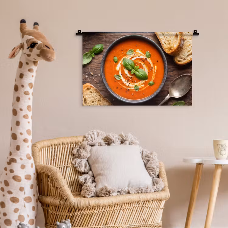 Wandkleed - Eten - Soep - Basilicum - Rustiek - Rood — 5
