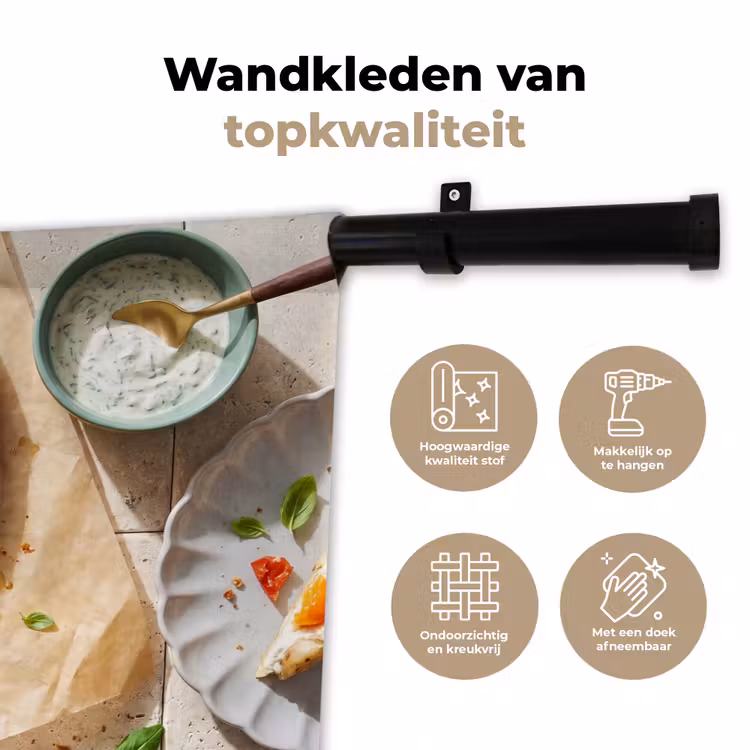 Wandkleed - Eten - Tomaten - Basilicum - Maaltijd - Vers — 3