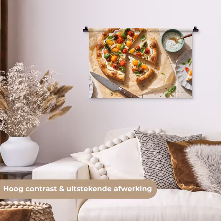 Wandkleed - Eten - Tomaten - Basilicum - Maaltijd - Vers — 4
