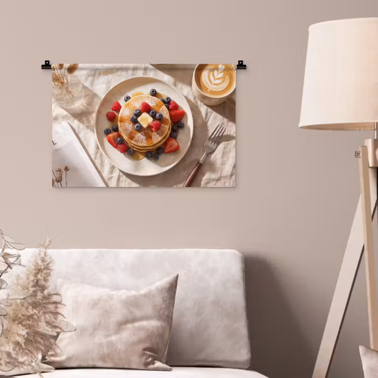Wandkleed - Pannenkoeken - Bessen - Ontbijt - Modern - Beige — 2