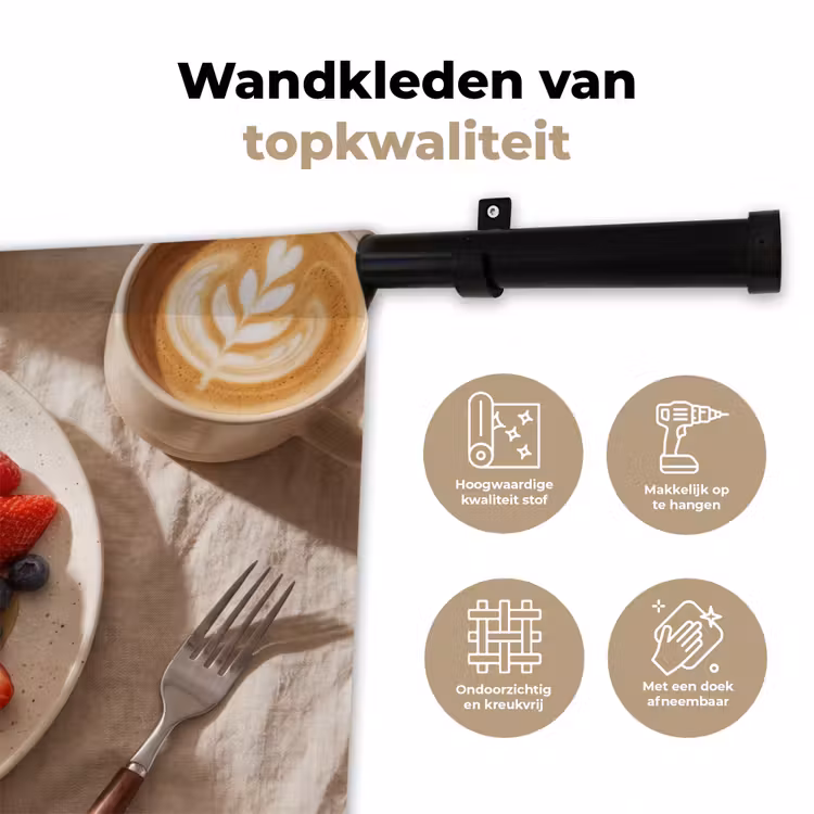 Wandkleed - Pannenkoeken - Bessen - Ontbijt - Modern - Beige — 3