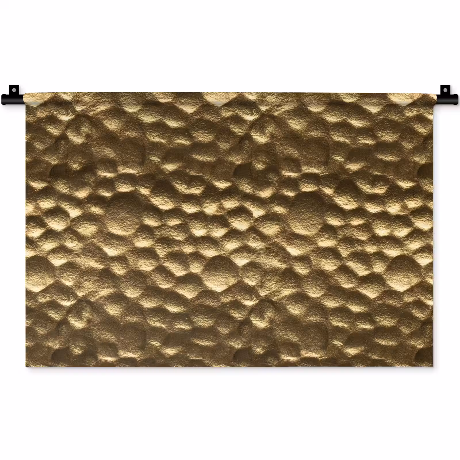 Wandkleed - Gehamerd - Reliëf - Textuur - Bronsgoud — 1